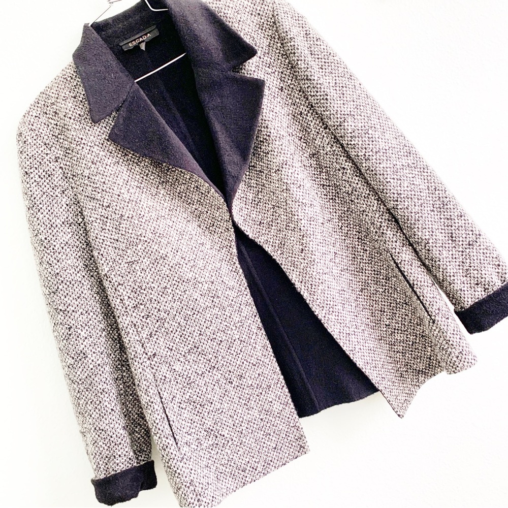 VINTAGE ESCADA Pacenza boutique designer coat wool angora blend vintage size 44